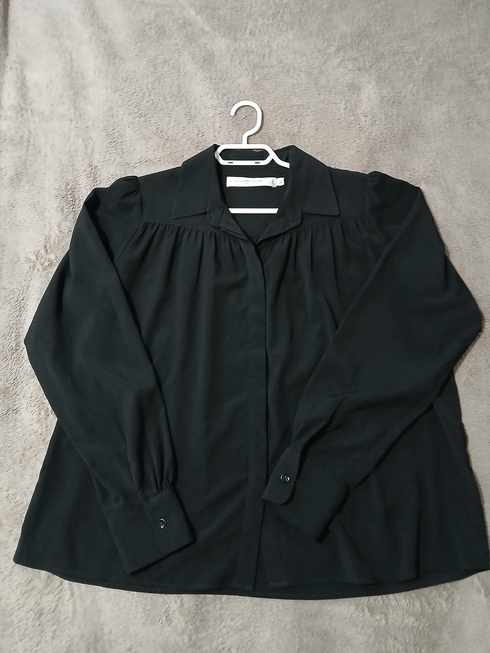 Black Women's Button-Front Blouse